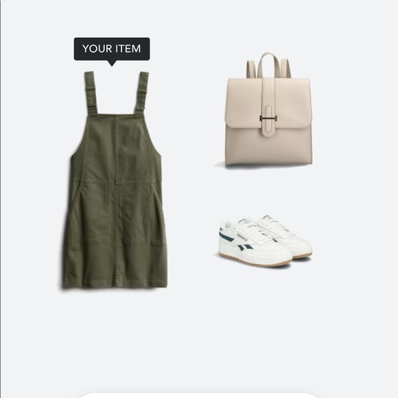 Green overall dress (perfect for fall) - Picture 2 of 2